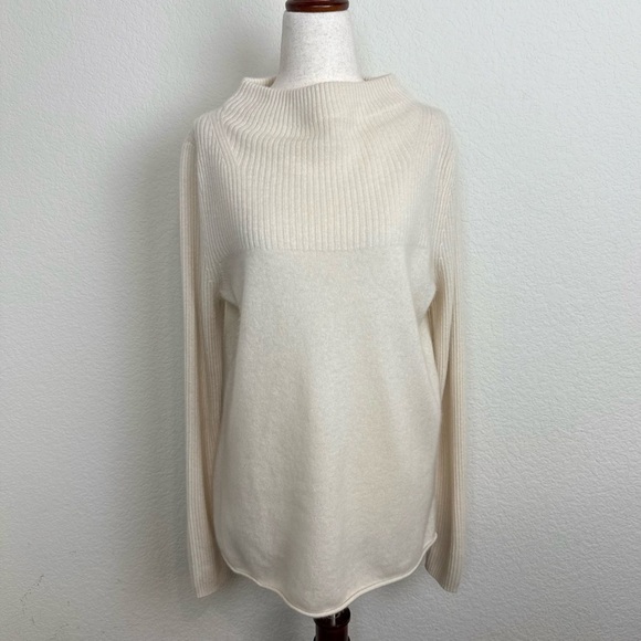 Sundance Sweaters - Sundance Cashmere High Neck Cream Sweater